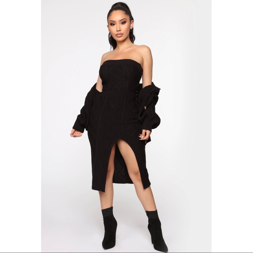 Fashion Nova Black Dress Set